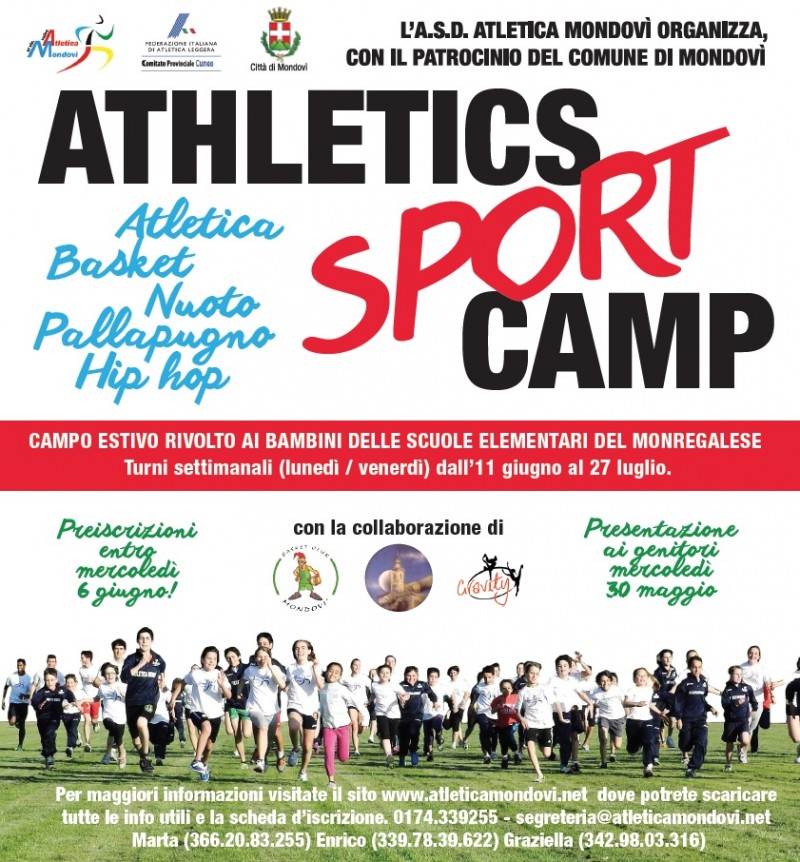 Athletics SPORT Camp 2018 - Aperte le Iscrizioni