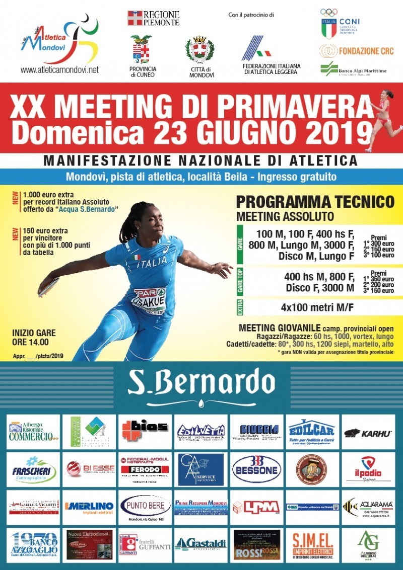 23 giugno 2019 - Dispositivo Ufficiale XX Meeting di Primavera
