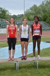 Podio Salto in lungo ragazze - 2 Francasca Armando 3 Benedite Mawete