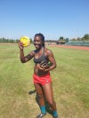 Deasy Osakue durante una sessione di allenamento a Mondovì