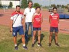 Davide Rolfi e Jihay Zhan con i tecnici Enrico Priale e Andrea Pace
