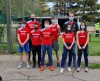 L'Atletica Mondovì con il tecnico Andrea Pace e il dirigente Gianluca Guffanti