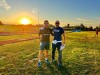 Enrico Priale dell'Atletica Mondovì e il prof. Barbero dell'IC Bossolasco Murazzano