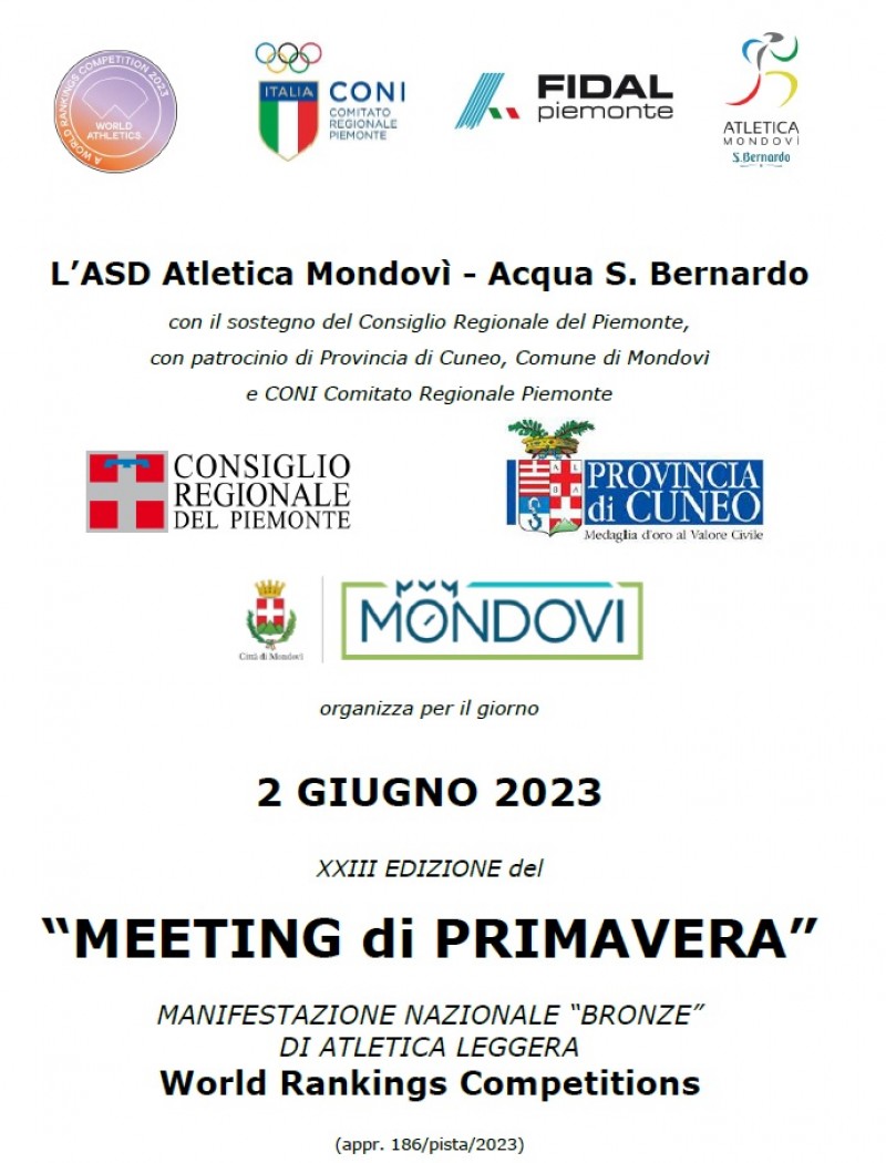 2 giugno 2023 - XXIII Meeting di Primavera - dispositivo ufficiale
